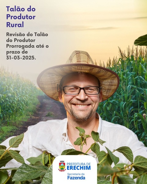  Prazo anual dos talões de produtor rural foi prorrogado