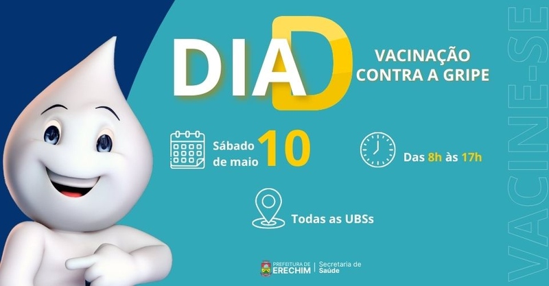 Dia D de Vacinação Contra a Gripe acontece neste  em Erechim