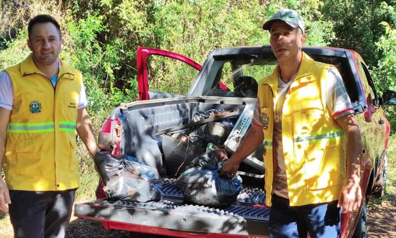 Ação de limpeza é realizada no Passo do Lobo em Entre Rios do Sul