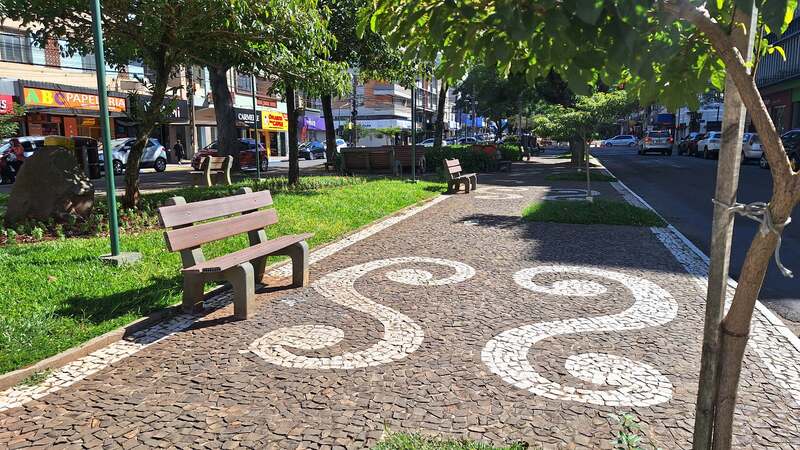 Prefeitura de Erechim avança na revitalização dos canteiros centrais com novas pedras e arborização adequada