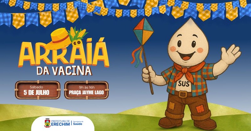 Arraiá da Vacina acontece neste sábado na Praça Prefeito Jayme Lago