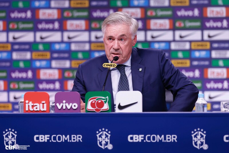 Ancelotti convoca seleção para jogos contra Chile e Bolívia pelas Eliminatórias da Copa de 2026