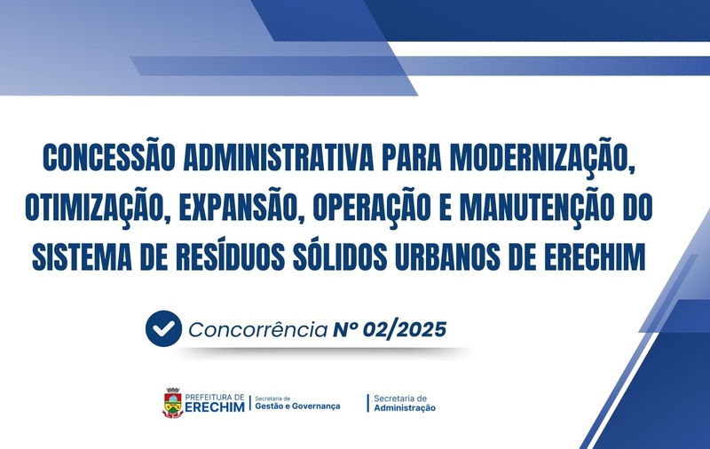 Prefeitura de Erechim publica edital de concessão do Sistema de Resíduos Sólidos Urbanos