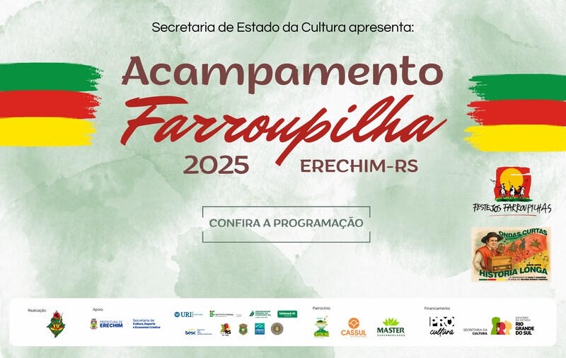 Acampamento Farroupilha 2025 terá programação diversificada em Erechim entre os dias 12 e 21 de setembro