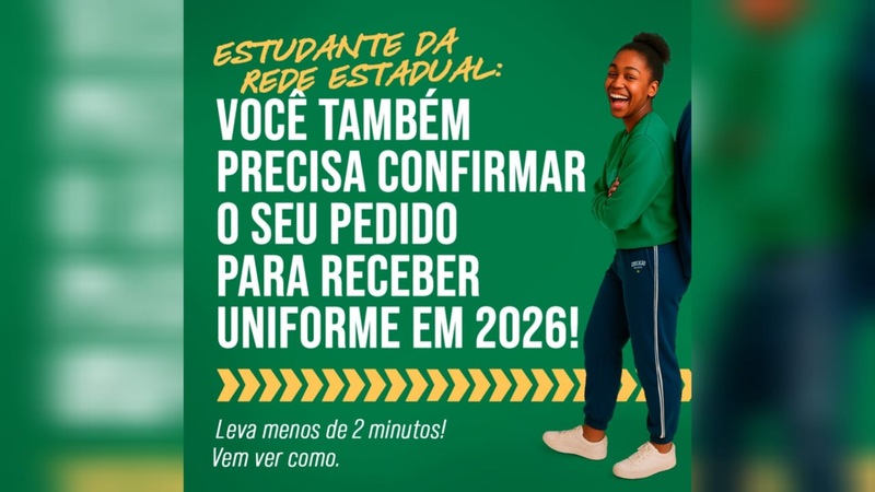 Estudantes da rede estadual têm até 2 de novembro para solicitar uniformes de 2026