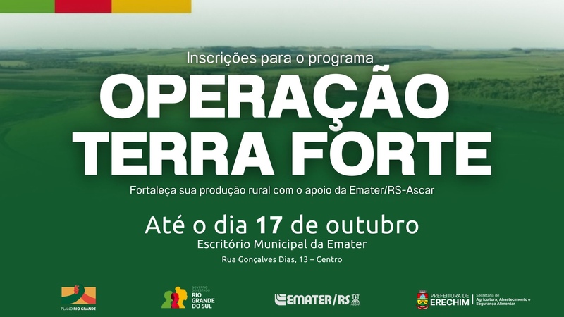 Últimos dias de inscrições para o Programa Operação Terra Forte