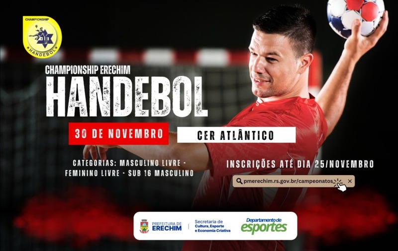 Inscrições abertas para o Championship Erechim Handebol 2025