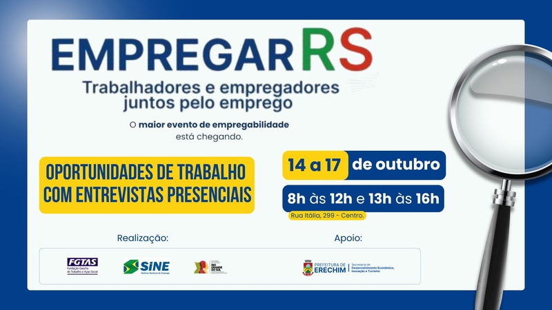 Empregar RS oferece mais de 100 vagas no Sine Erechim