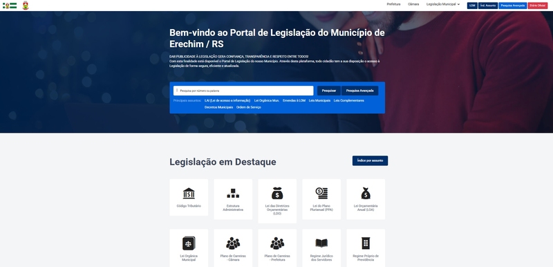 Prefeitura de Erechim passa a contar com novo Portal de Legislação