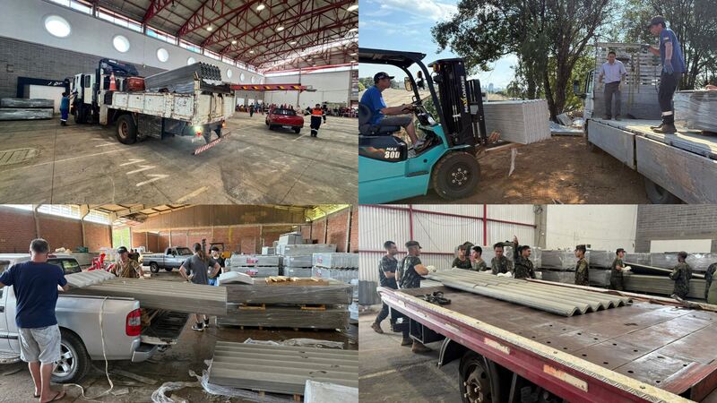 Mais de 100 mil telhas para 4 mil famílias já foram entregues após tempestade de granizo