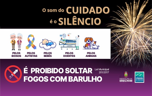 Prefeitura de Erechim reforça proibição de fogos com barulho nas festas de fim de ano