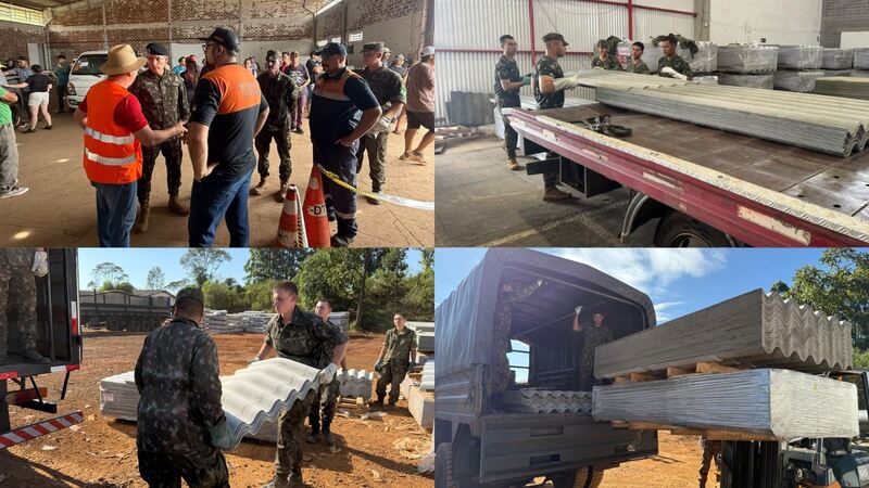 Exército Brasileiro reforça reconstrução de Erechim após tempestade de granizo