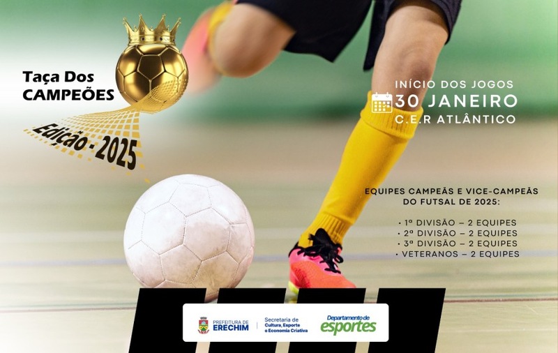 Taça dos Campeões de Futsal começa dia 30 em Erechim