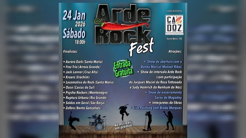Santa Maria recebe final do Arde Rock Fest com dez bandas do RS