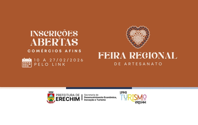 Erechim abre inscrições para credenciamento de comércios na 1ª Feira Regional de Artesanato
