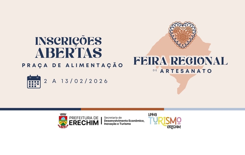 Erechim abre credenciamento para expositores da Praça de Alimentação da Feira Regional de Artesanato