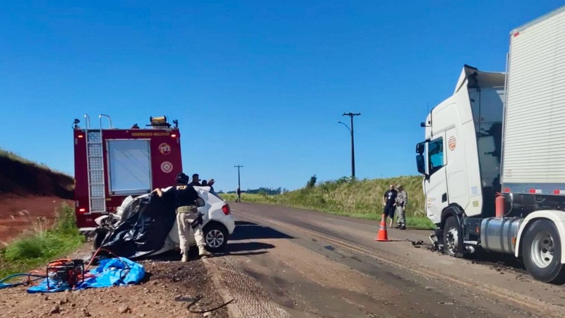 Colisão frontal deixa um morto na BR-158 em Palmeira das Missões