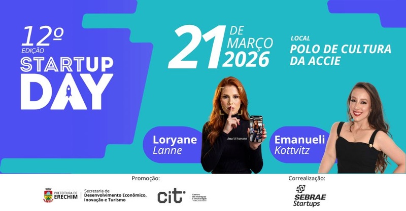 Startup Day 2026 acontece no próximo sábado em Erechim