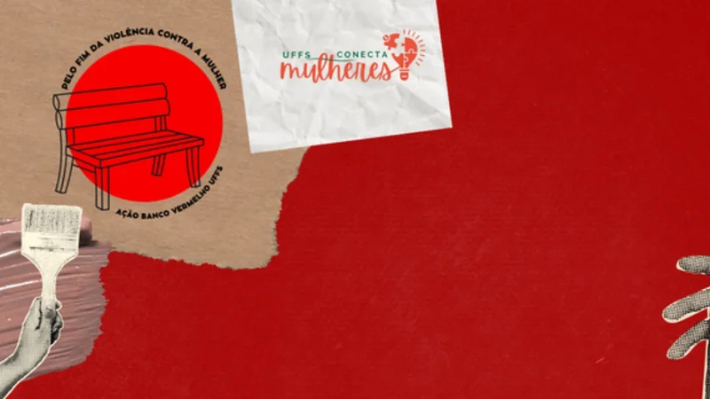 UFFS Erechim promove pintura de banco vermelho em ação de conscientização contra o feminicídio
