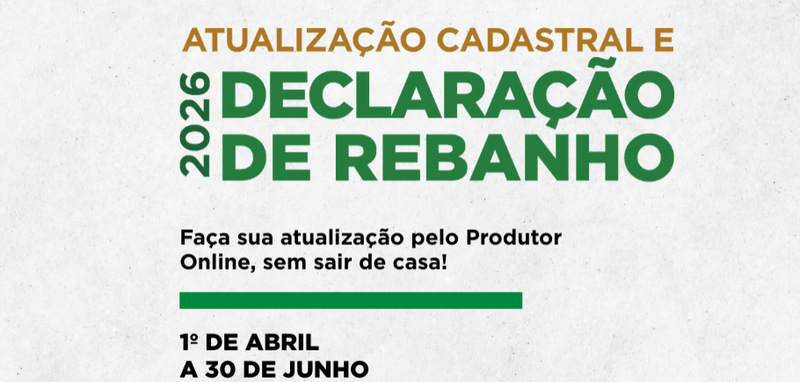 Declaração Anual de Rebanho pode ser feita on-line a partir desta quarta-feira