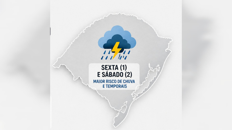 Chuva intensa e temporais colocam o RS em atenção entre sexta e sábado