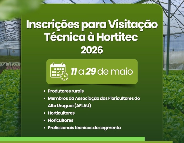 HORTITEC 2026: Prefeitura abre inscrições para visita técnica gratuita à feira em Holambra