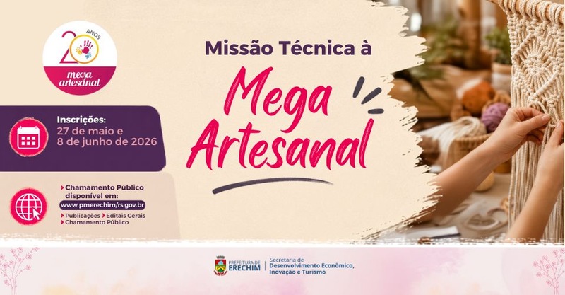 Erechim abre vagas para missão à maior feira de artesanato da América Latina e impulsiona economia criativa