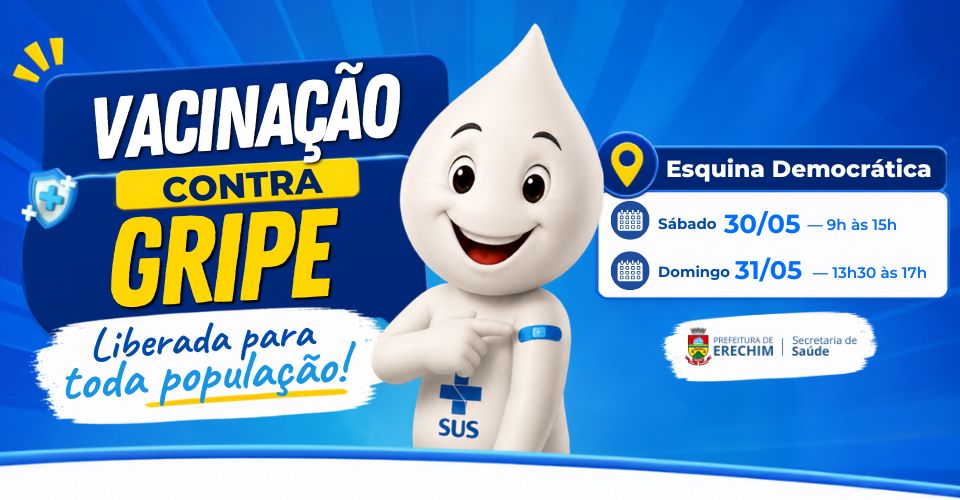 Vacinação contra a gripe é ampliada para toda a população em Erechim a partir deste sábado