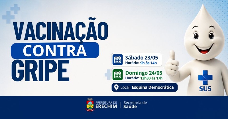 Vacinação contra a gripe terá atendimento especial neste fim de semana na Esquina Democrática