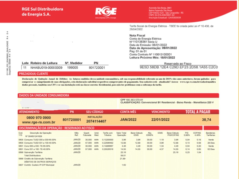 Conta de luz ficará mais cara para clientes da RGE