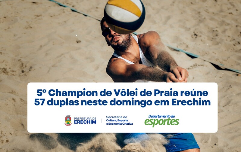 5º Champion de Vôlei de Praia reúne 57 duplas neste domingo em Erechim