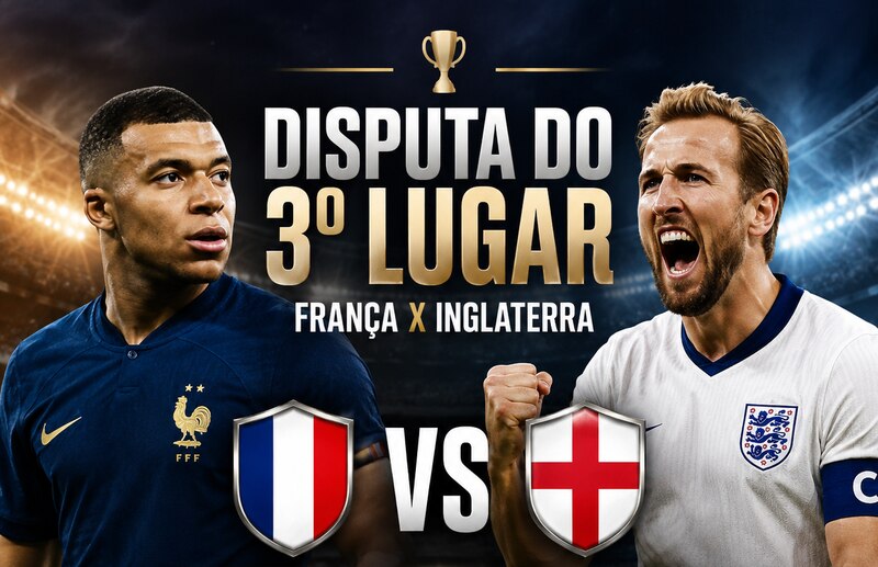 França e Inglaterra duelam pelo terceiro lugar em confronto neste sábado