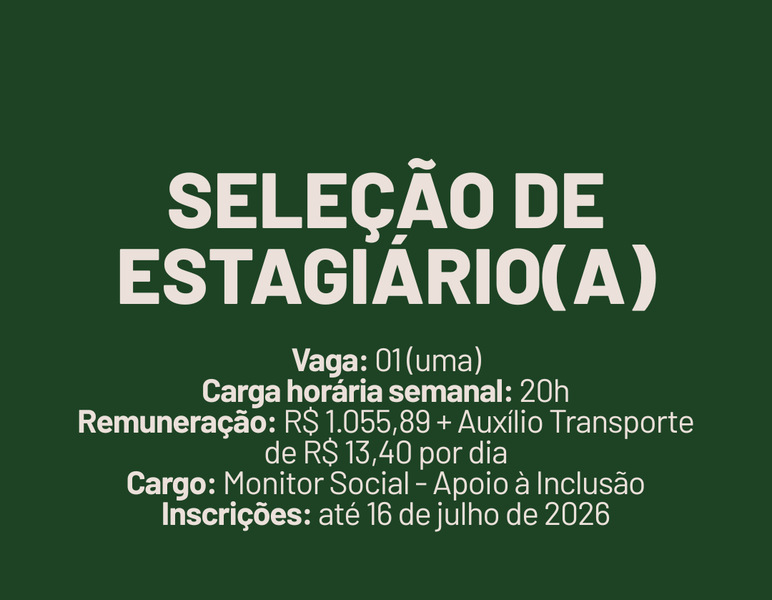 Campus Erechim do IFRS oferece vaga de estágio para Monitor Social – Apoio à Inclusão