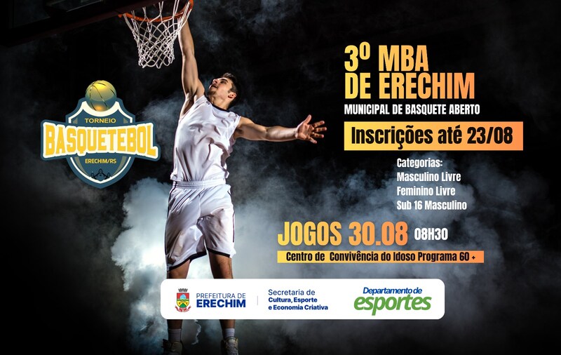 Seguem abertas as inscrições para o 3º MBA - Municipal de Basquete Aberto