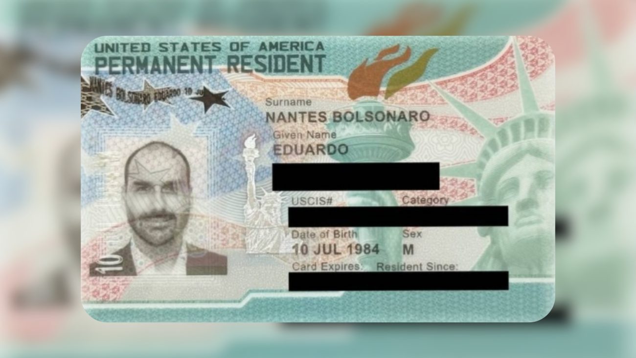 Eduardo Bolsonaro recebe green card e passa a ter residência permanente nos Estados Unidos