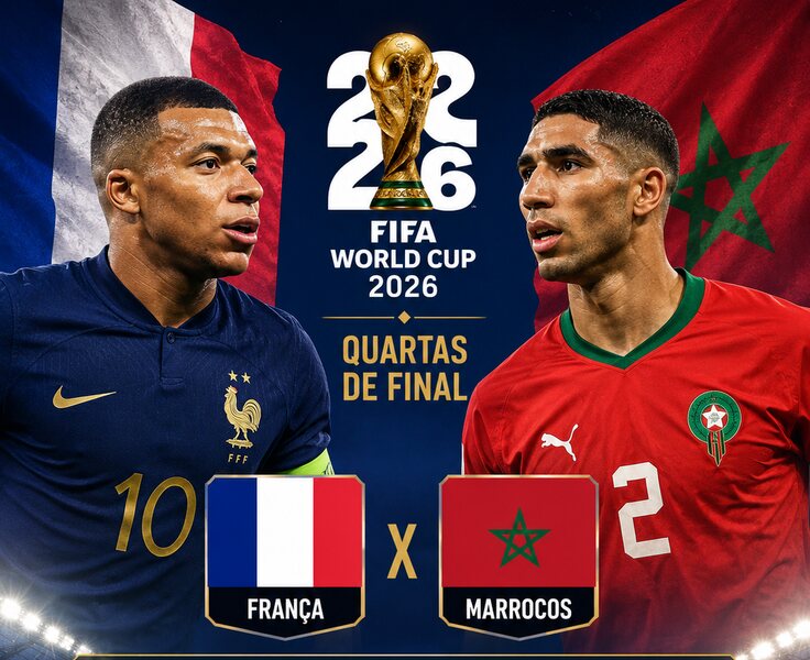 França e Marrocos abrem as quartas de final em duelo entre favoritismo e surpresa da Copa do Mundo