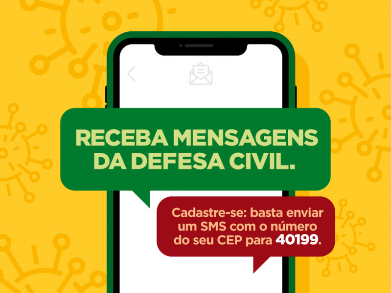 Defesa Civil orienta população a se cadastrar para receber alertas de temporais no celular