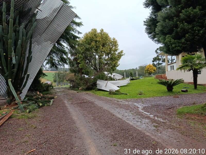 Ipiranga do Sul decreta situação de emergência após forte temporal nesta segunda-feira