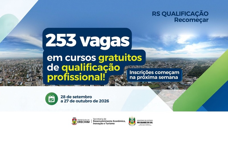 Quer se qualificar? Erechim oferece 253 vagas gratuitas em 15 cursos