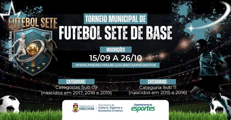  Erechim: Torneio Municipal de Futebol Sete de Base tem inscrições abertas