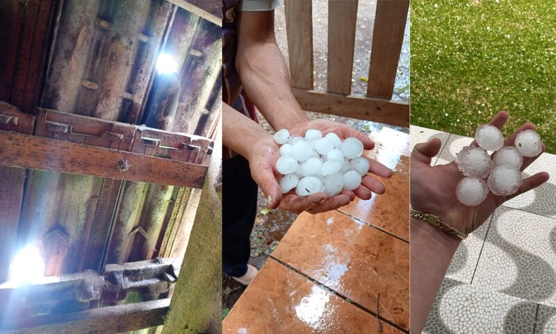 Benjamin Constant do Sul contabiliza prejuízos após forte chuva de granizo