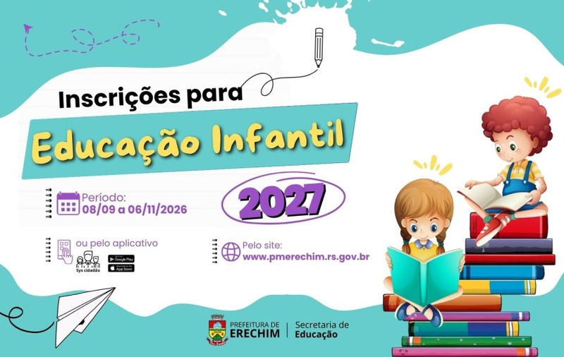 Atenção, famílias: inscrições para a Educação Infantil 2027 começam na terça-feira em Erechim
