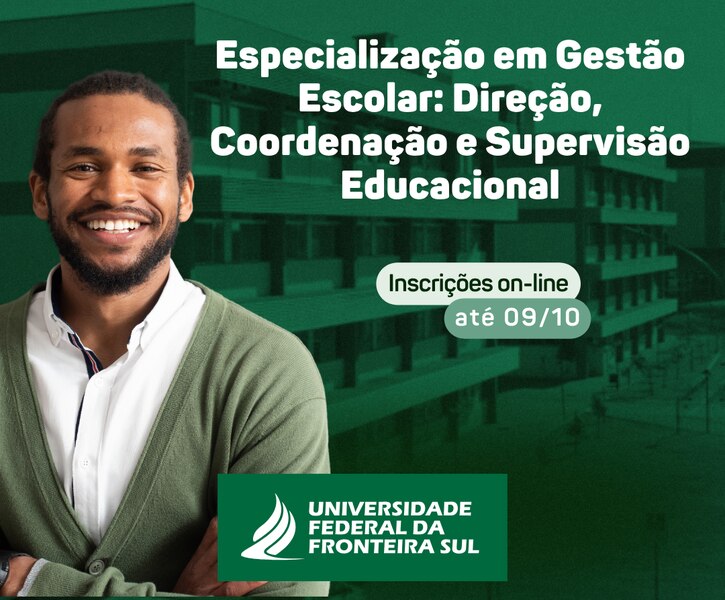 UFFS Erechim oferece 45 vagas em pós-graduação em Gestão Escolar; inscrições terminam nesta sexta-feira (9)
