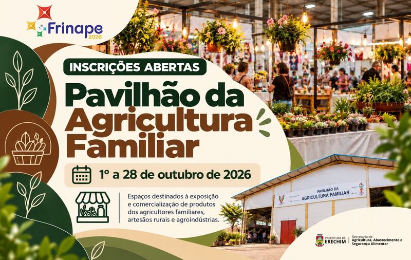 Inscrições abertas para o Pavilhão da Agricultura Familiar da Frinape 2026