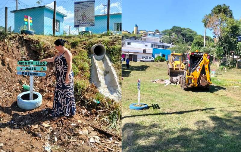 Projeto transforma pontos de descarte irregular de lixo em espaços de conscientização em Erechim