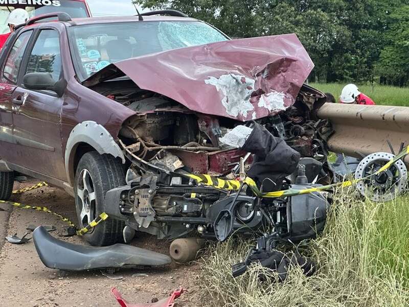 Jovem morre em colisão de moto com Fiat Strada na SC-283, em Concórdia